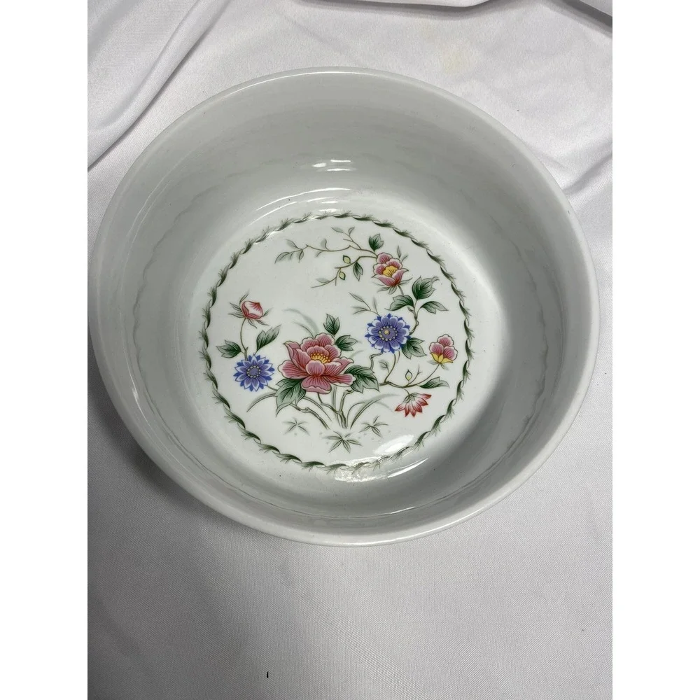 spring night vintage‎ oven to table bake ware bowl casserole dish 7827 floral